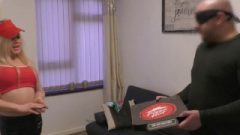 Bratty Pizza-delivery Whore Receives Spanked Then Strapped In A Nappy (diaper)!